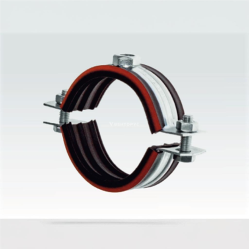 Хомут сантехнический крепежный трубный стальной оцинкованный с резиновой прокладкой 49х25 мм