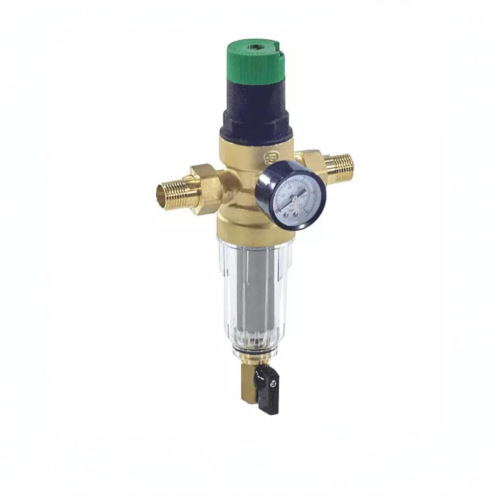 Фильтр сетчатый Т-образный латунный Ду-25 (1") Ру-25 НР (НАР) (Т<70°С) с регулятором давления Honeywell FK06 в Красноярске