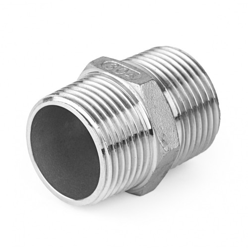 Ниппель нержавеющий переходной НР Ру 16 AISI 304 32 мм 1/4"