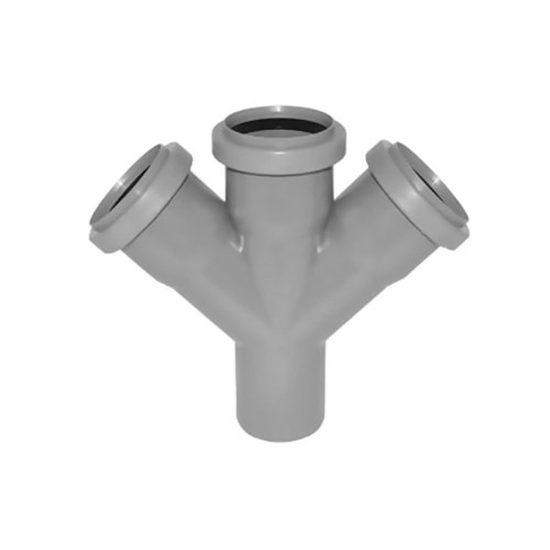 Крестовина PP-H одноплоскостная серый Дн 110-110-110 45гр б/нап в/к VALFEX в Красноярске