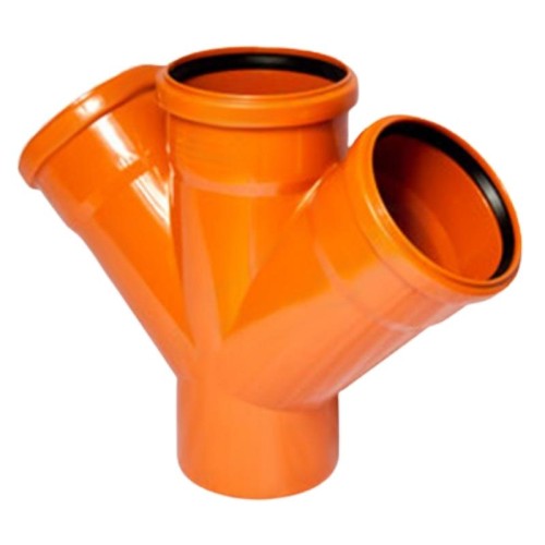 Крестовина канализационная PP-B коричневая Дн 110-110-110 45гр б/нап в/к VALFEX в Красноярске