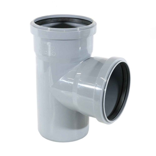 Тройник канализационный PP-H серый Дн 50-50 87гр б/нап в/к VALFEX в Красноярске