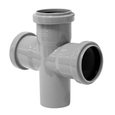 Крестовина PP-H одноплоскостная серая Дн 50-50-50 87гр б/нап в/к Ostendorf HT HTDA