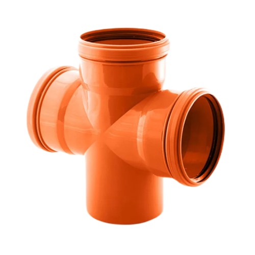 Крестовина PP-B одноплоскостная коричневая Дн 110-110-110-45гр б/нап в/к RTP (РосТурПласт) в Красноярске