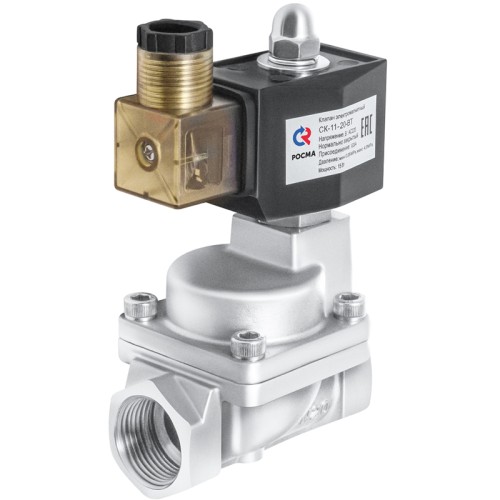 Клапан электромагнитный нержавеющий открытый прямого действия с внутренней резьбой 1,0 МПа 40х120 мм 1 1/2" в Красноярске