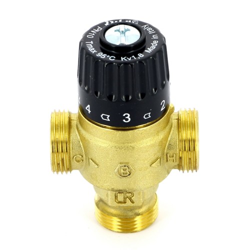 Клапан смесительный латунный термостатический трехходовой с наружной резьбой 0,5 МПа 353G Uni-Fitt 20 мм 3/4" в Красноярске