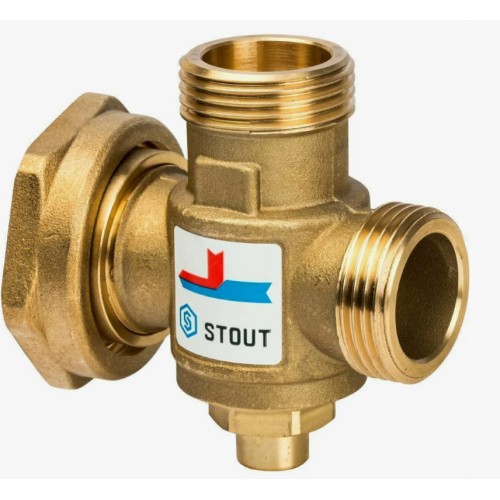 Клапан смесительный латунный термостатический седельный с внутренней-наружной резьбой 1,0 МПа SVM-0050 STOUT 25 мм 1 1/2" в Красноярске