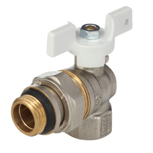 Кран запорный латунный угловой полнопроходной с ручкой-бабочкой ВР-американка Ру 30 Aquasfera Standard 1128 Aquasfera 20 мм 3/4" в Красноярске