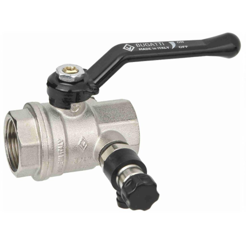 Кран шаровый латунный со спускником полнопроходной с ручкой-рычагом ВР (ВН) Ру 64 Bugatti 330 Bugatti 15 мм 1/2" в Красноярске