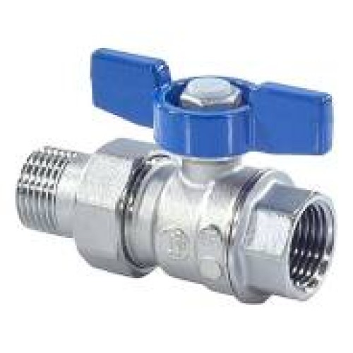 Кран запорный латунный полнопроходной с ручкой-бабочкой ВР-американка Ру 35 R859 Giacomini 15х74 мм 1/2" в Красноярске