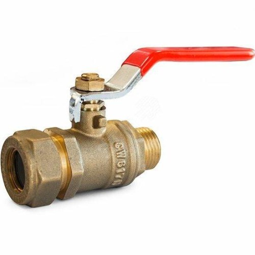 Кран запорный латунный стандартнопроходной с ручкой-рычагом НР-под обжим Ру 50 STAHLMANN 15 мм 1/2" в Красноярске