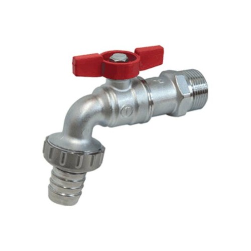 Кран водоразборный латунный стандартнопроходной с ручкой-бабочкой НР-штуцер Ру 10,5 R620 Giacomini 15х82 мм 1/2" в Красноярске