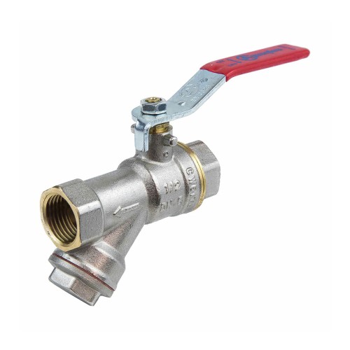 Кран запорный латунный с фильтром полнопроходной с ручкой-рычагом ВР (ВН) Ру 25 BV.631 MVI 15 мм 1/2" в Красноярске