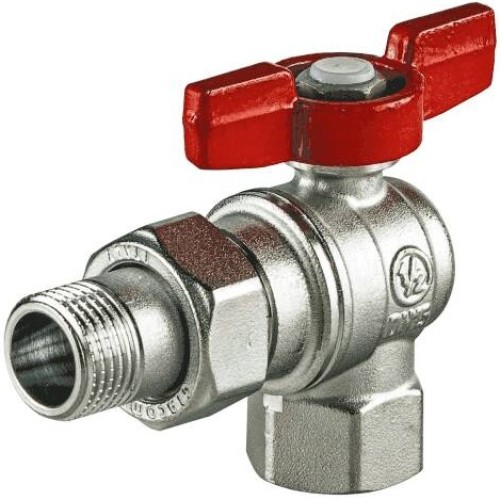 Кран шаровый латунный угловой полнопроходной с ручкой-бабочкой ВР-американка Ру 16 R789 Giacomini 15х79 мм 1/2" в Красноярске