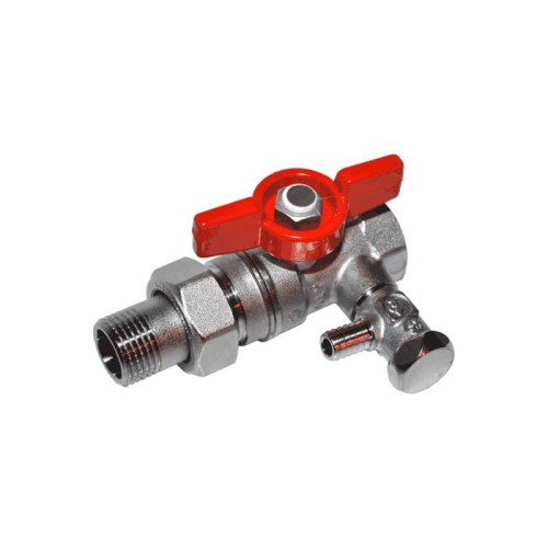 Кран шаровый латунный со спускником стандартнопроходной с ручкой-бабочкой ВР-американка Ру 42 R259DS Giacomini 15х91 мм 1/2" в Красноярске