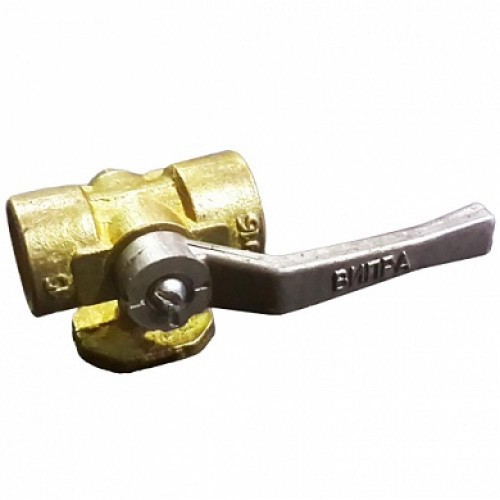 Кран латунный трехходовой стандартнопроходной для манометра с фланцем и ручкой ВР-НР Ру 16 Giacomini 15 мм 1/2" в Красноярске