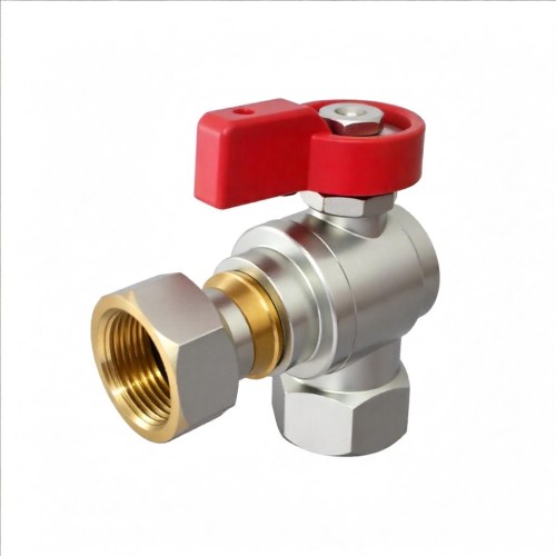 Кран шаровый латунный угловой полнопроходной с ручкой-флажком ВР-накидная гайка Ру 16 R781 Giacomini 15х65 мм 1/2" в Красноярске