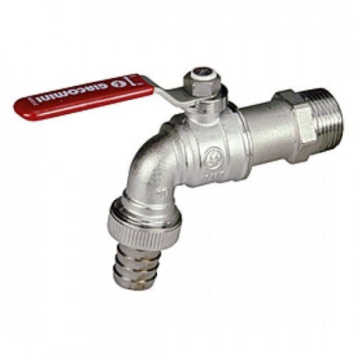 Кран водоразборный латунный стандартнопроходной с ручкой-рычагом НР-штуцер Ру 10,5 R621 Giacomini 15х82 мм 1/2" в Красноярске