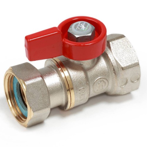 Кран запорный латунный стандартнопроходной с ручкой-флажком ВР-накидная гайка Ру 16 R251 Giacomini 15х68 мм 1/2" в Красноярске