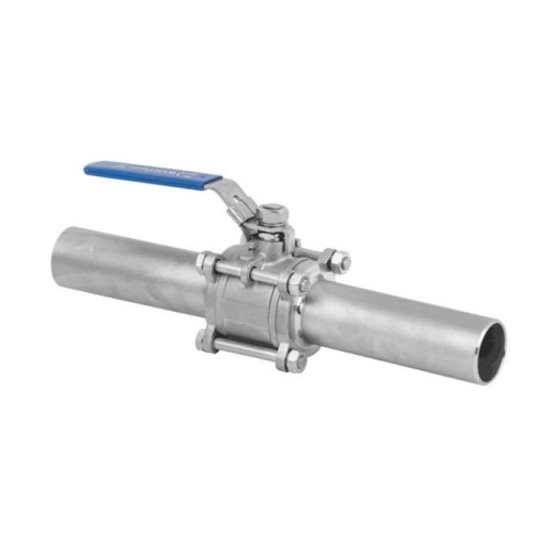 Кран запорный трехсоставной нержавеющий под приварку полнопроходной ручка-рычаг Ру 63 Benarmo 32 мм в Красноярске