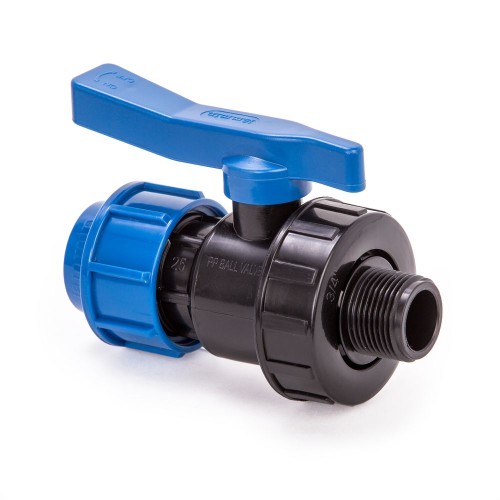 Компрессионный кран ПНД Дн 20-1/2" Ру-10 НР (НАР) RTP (РосТурПласт) в Красноярске