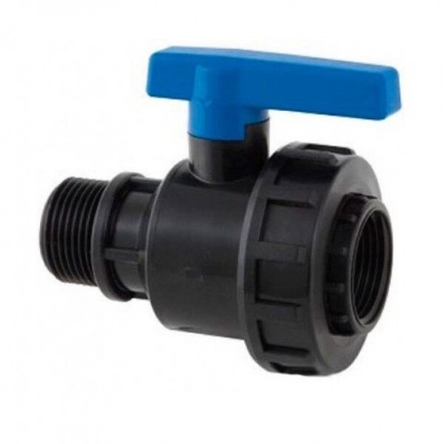 Компрессионный кран ПНД Дн 3/4"-3/4" ВР-НР (ВН-НАР) Ру-10 RTP (РосТурПласт) в Красноярске