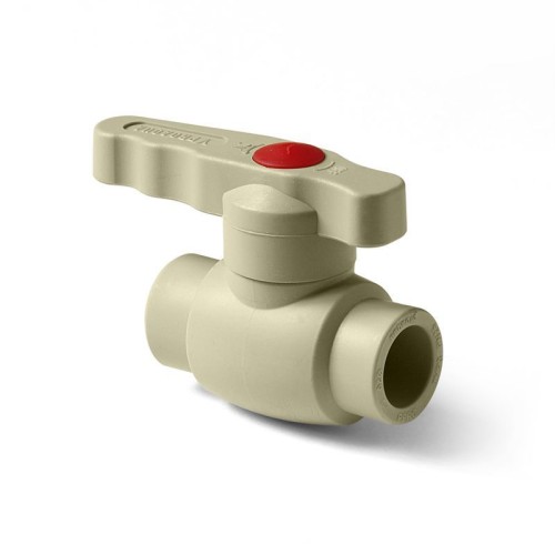 Кран полипропиленовый PP-R запорный прямой стандартнопроходной с внутренней пайкой серый ручка-рычаг Ру 10 Wavin Ekoplastik 25 мм ГОСТ 32415-2013 в Красноярске