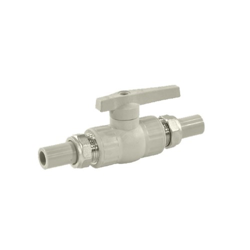 Кран полипропиленовый PP-R запорный прямой полнопроходной с внутренней пайкой серый ручка-рычаг Ру 25 VALFEX 32 мм 1 1/4" ГОСТ 32415-2013 в Красноярске