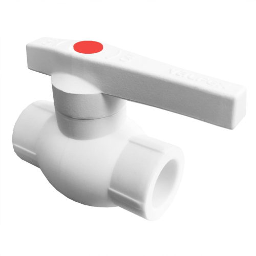 Кран полипропиленовый PP-R запорный прямой стандартнопроходной с внутренней пайкой белый ручка-рычаг Ру 10 Ultra Pro Aqua 20 мм ГОСТ 32415-2013 в Красноярске