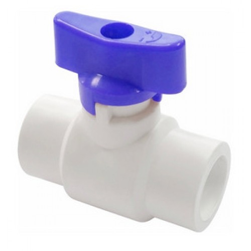 Кран полипропиленовый PP-R запорный прямой стандартнопроходной с внутренней пайкой синий ручка-бабочка Ру 25 RTP (РосТурПласт) 20 мм ГОСТ 32415-2013 в Красноярске