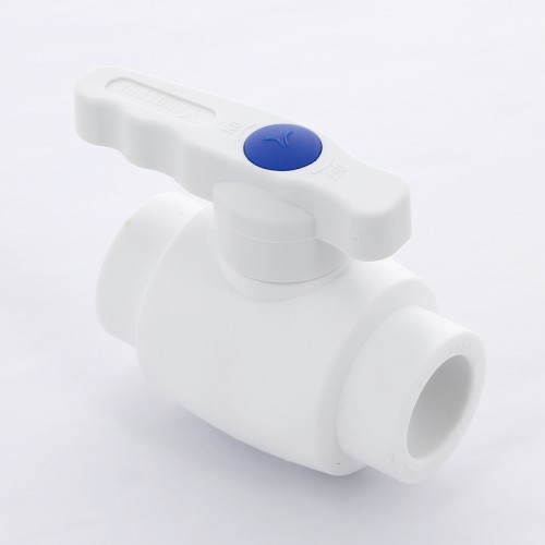 Кран полипропиленовый PP-R запорный прямой стандартнопроходной с внутренней пайкой белый ручка-рычаг Ру 25 VALFEX 32 мм ГОСТ 32415-2013 в Красноярске
