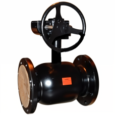 Кран запорный стальной фланцевый с редуктором стандартнопроходной Ст20 КШТ.12. АДЛ 250х650 мм