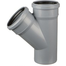 Тройник НПВХ (ПВХ) с раструбом серый Дн 110-50 45гр безнапорный в/к ТУ 6-49-33-92 Хемкор