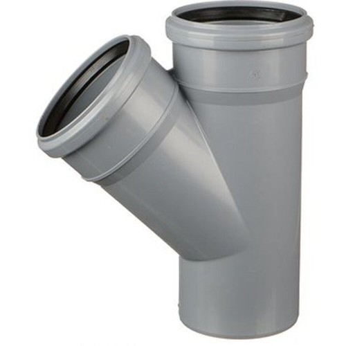 Тройник НПВХ (ПВХ) с раструбом серый Дн 110-50 45гр безнапорный в/к ТУ 6-49-33-92 Хемкор в Красноярске