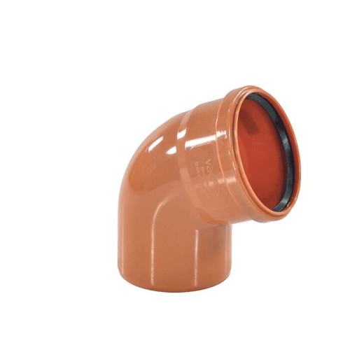 Отвод НПВХ (ПВХ) с раструбом Дн 160 87гр коричневый безнапорный в/к Aquaviva в Красноярске