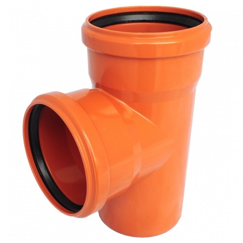 Тройник НПВХ (ПВХ) с раструбом Дн 500-500 87гр коричневый безнапорный в/к Ostendorf KGEA в Красноярске