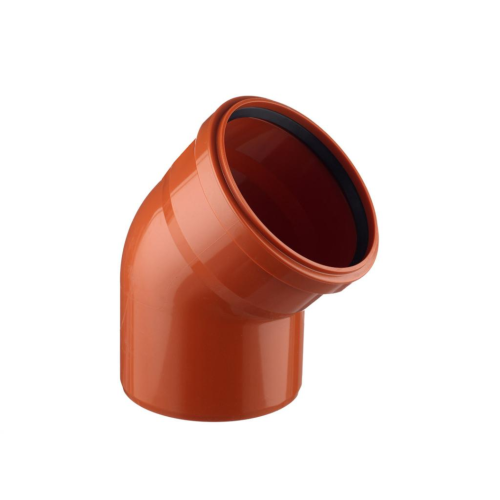 Отвод НПВХ (ПВХ) с раструбом Дн 110 45гр коричневый безнапорный в/к Ostendorf KGB в Красноярске
