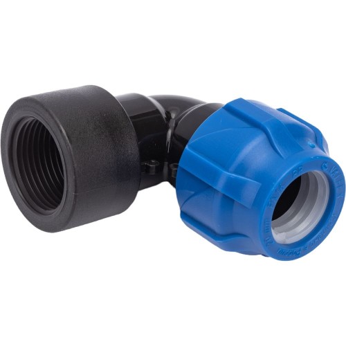 Отвод ПЭ компрессионный Дн 63-1 1/2" 90гр Ру-10 ВР (ВН) RTP (РосТурПласт) в Красноярске