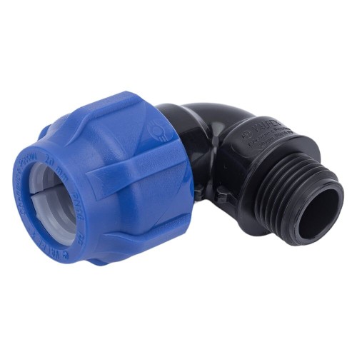 Отвод ПЭ компрессионный Дн 50-1 1/4" 90гр Ру-16 НР (НАР) RTP (РосТурПласт) в Красноярске