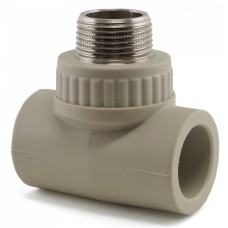 Тройник PP-R комбинированный серый НР (НАР) Дн 25-1/2" Wavin Ekoplastik