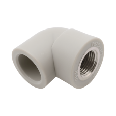 Угольник PP-R комбинированный серый ВР (ВН) Дн 20-1/2" 90 гр Wavin Ekoplastik