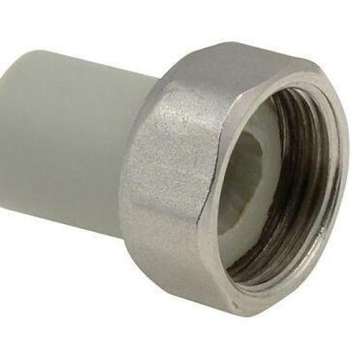 Штуцер PP-R серый с накидной гайкой Дн 20-3/4" Wavin Ekoplastik в Красноярске