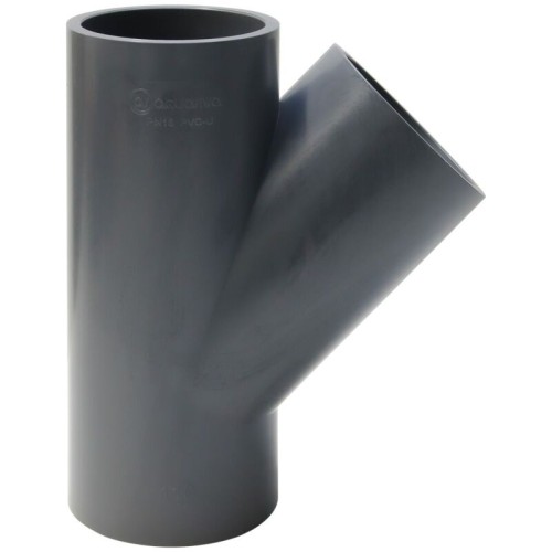 Тройник ПВХ клеевой Дн 110 45гр Ру-16 серый напорный Aquaviva в Красноярске