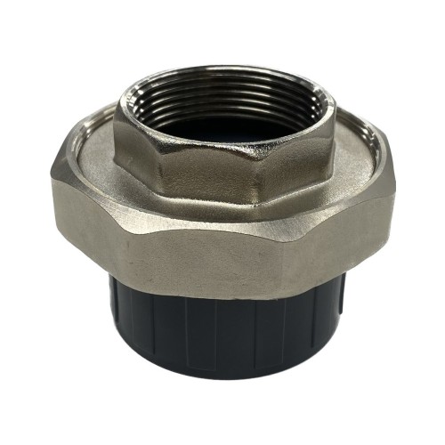 Муфта ПВХ под клеевое соединение Дн 63х2" НР серая разъемная Aquaviva AQVBND63M в Красноярске