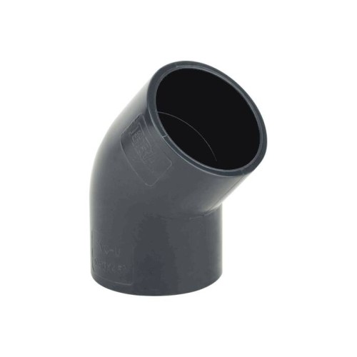 Отвод ПВХ клеевой Дн 63 45гр Ру-16 серый напорный Aquaviva в Красноярске