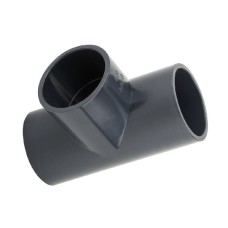 Тройник ПВХ клеевой Дн 110-63 90гр Ру-16 серый переходной напорный Aquaviva