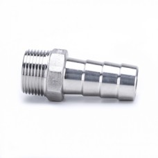 Штуцер нержавеющий под шланг елочка НР Ру 16 AISI 304 15 мм 3/4"