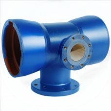 Тройник с пожарной подставкой раструб-фланец ППТРФ ВЧШГ с ЦПП Ду 200-200