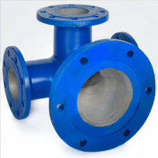 Тройник с пожарной подставкой фланцевый ППТФ Ду 250-200 (L=600-250) ВЧШГ с ЦПП цинк+AL ГОСТ ISO 2531-2012