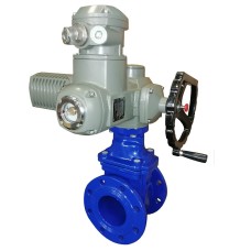 Задвижка чугунная фланцевая с электроприводом AUMA 400В и обрезиненным клином VOC4241CM 250 мм